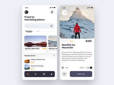 Travel app design branding clean color graphic design simple travel ux