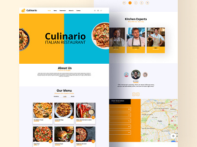 Culinario Restaurant adobexd branding clean color culinary design figma food graphic design simple ui ux web website