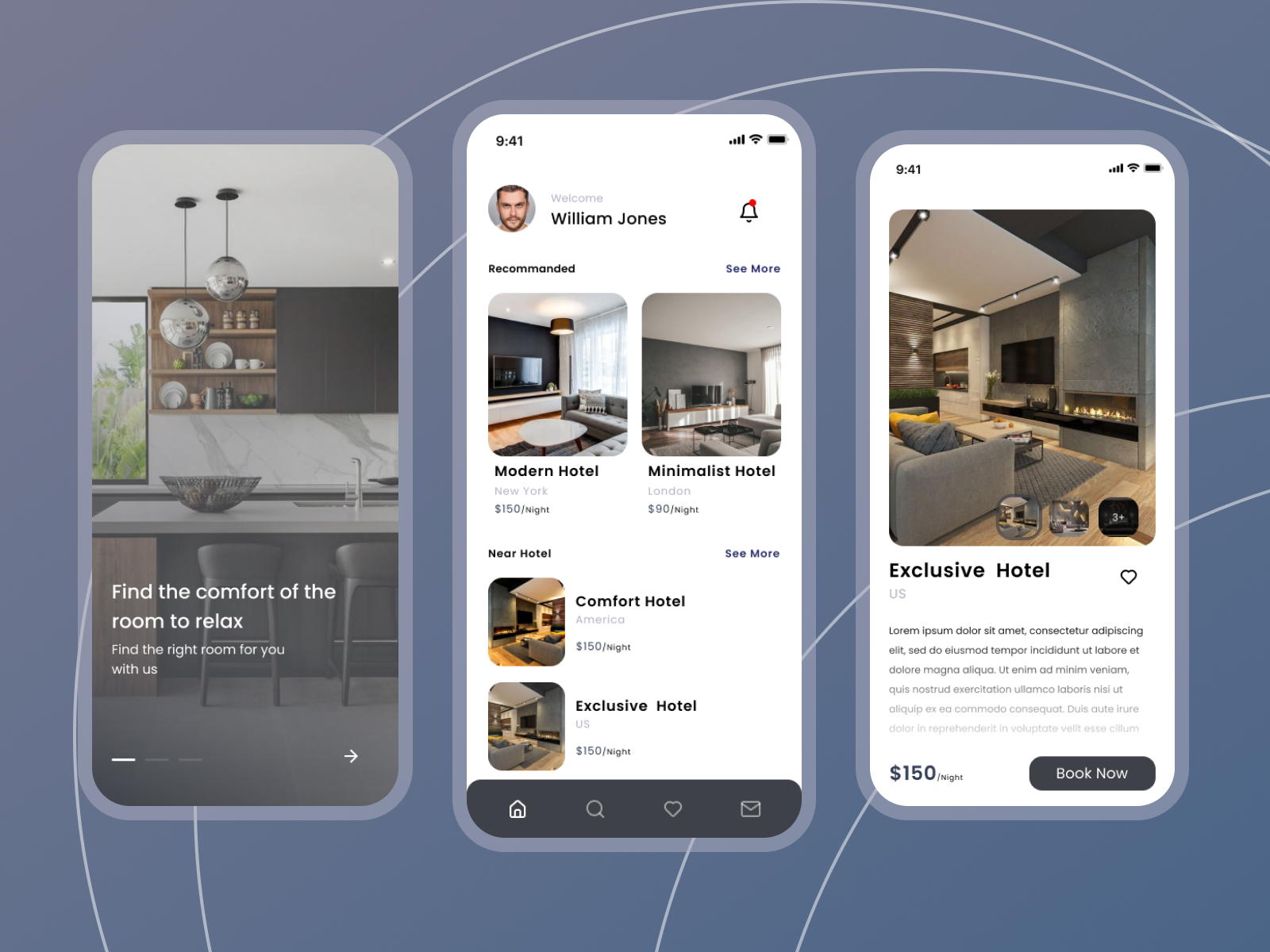 Hotel App by Hikaru.pxl on Dribbble