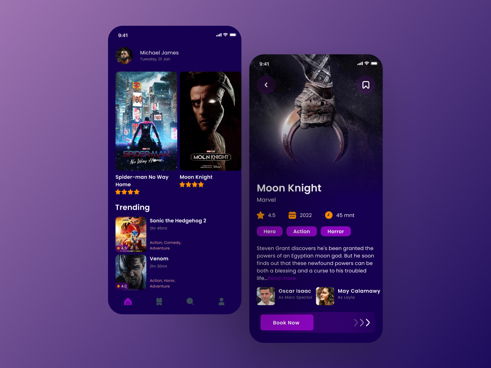 Bioskop app design by Hikaru.pxl on Dribbble