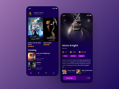 Bioskop app design app bioscop branding clean dark design graphic design iphone landing page marvel minimalist mobile movie preview simple trailer ui ux web