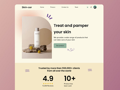 Skin-care, skin care landing page beuty bootstrap branding clean cosmetic cozy design graphic design landing page logo minimalist simple skin care ui ux vector web