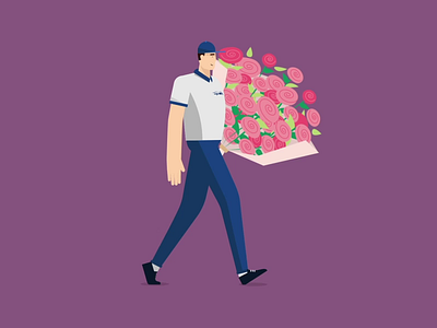 Special Delivery animation animento character animation character design illustration motion motion design motion graphics roses walk walking cycle