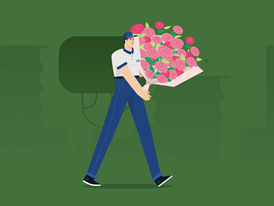 101 Roses animation animento character animation character design ekont illustration motion motion design motion graphics park roses walk walk cycle