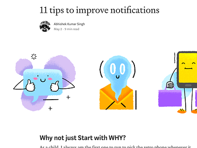 11 Tips To Improve Notifications abhi abhishek akss29 app blog design icon illustration logo lucky notification notification center notifications simple sketch space symbol ui vector web