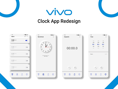 Vivo Clock App | App UI app design app ui appui appuidesign appuiux clock app ui ui ux uiux