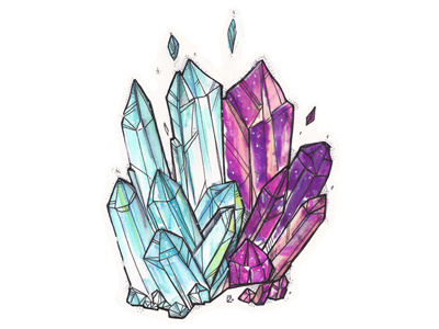 You're a GEM! crystals illustration quartz watercolor
