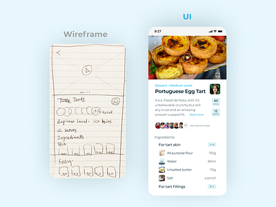 Recipe App UI Design appdesign cooking app ingredient mobiledesign recipe recipe app ui design ux wireframe