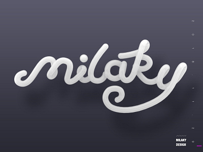 Milaky font design c4d ui