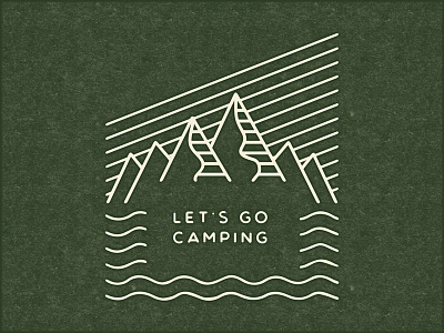 Let's Go Camping badge camping illustration minimal minimalist t shirt
