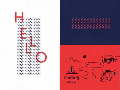Hello 2 blue colors design graphic graphic design illustration red type typography