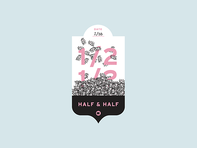 Half & Half Label coffee cows creamer design graphic graphic design half and half illustration label pink sticker type