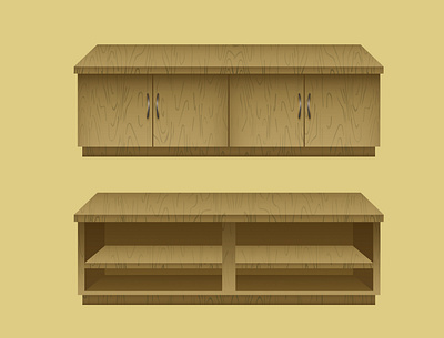 Wooden dresser design furniture graphic design illustration vector