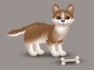 Pet dog character character design game design graphic design illustration pet dog character vector