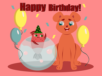 Birthday card birthday character design graphic design illustration postcard vector