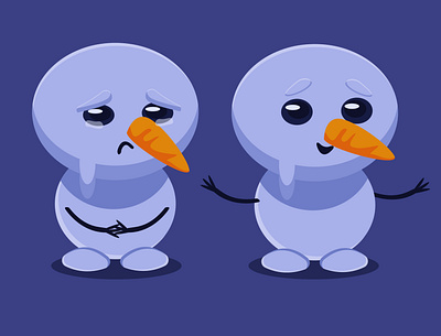 Cute snowman character design graphic design illustration snowman sticker vector