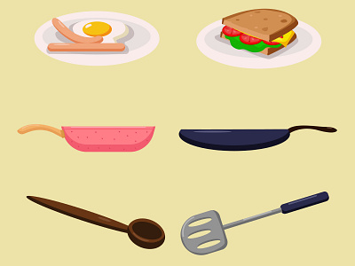 Food & kitchen tools graphic design illustration sticker vector