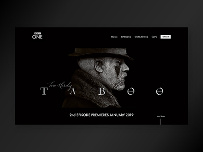 Taboo inspiration cinema design film graphic design homepage illustration minimal movie shot