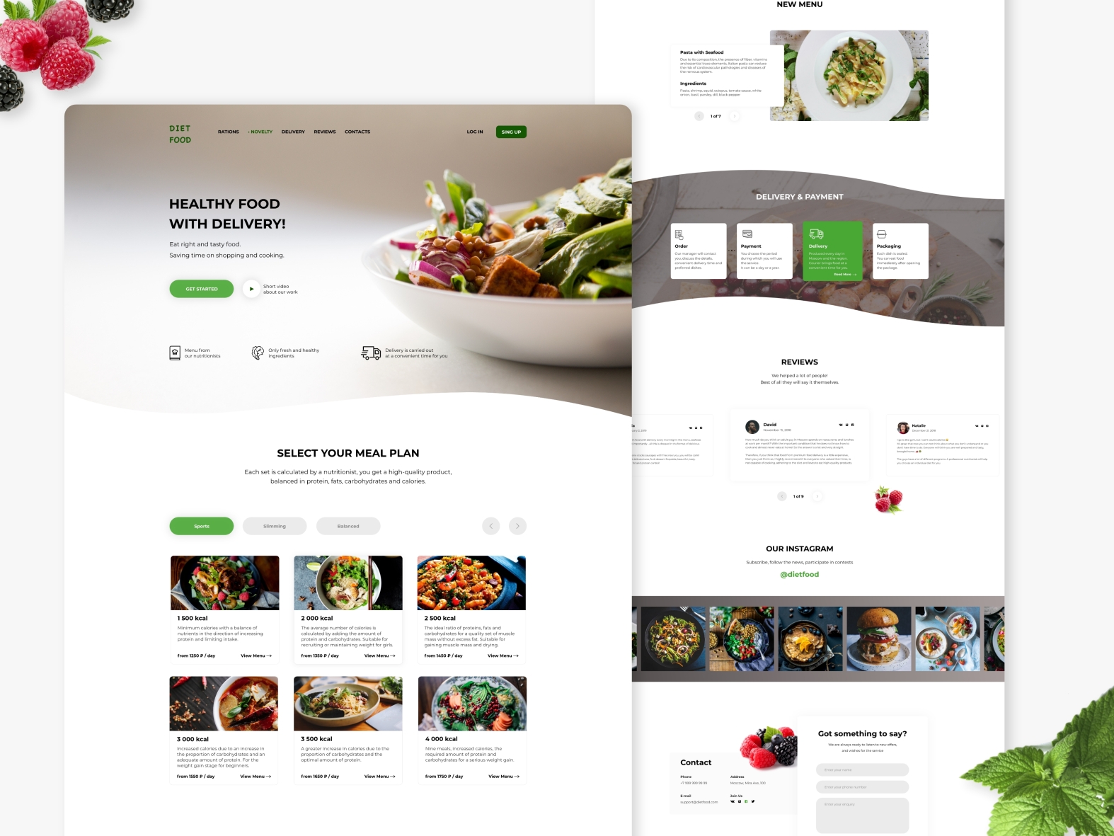 Food Delivery Landing Page by Evgeniia Shabalina on Dribbble