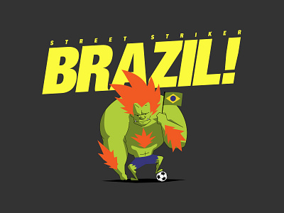 Street Striker brazil character design football illustration soccer t shirt tees worldcup2014