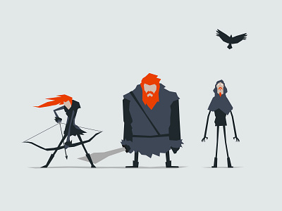 Wildlings angular character design game of thrones illustration minimal orell shapes tormund wildlings ygritte