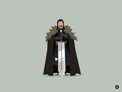 Ned Stark character design game of thrones illustration ned stark