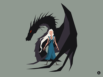 Dany & Drogon 2.0 asoiaf character daenerys design dragon game of thrones illustration targaryen