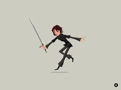 Arya Stark character design game of thrones illustration vector