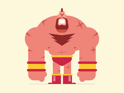 Angry Zangief character design illustration street fighter vector video game wrestler zangief