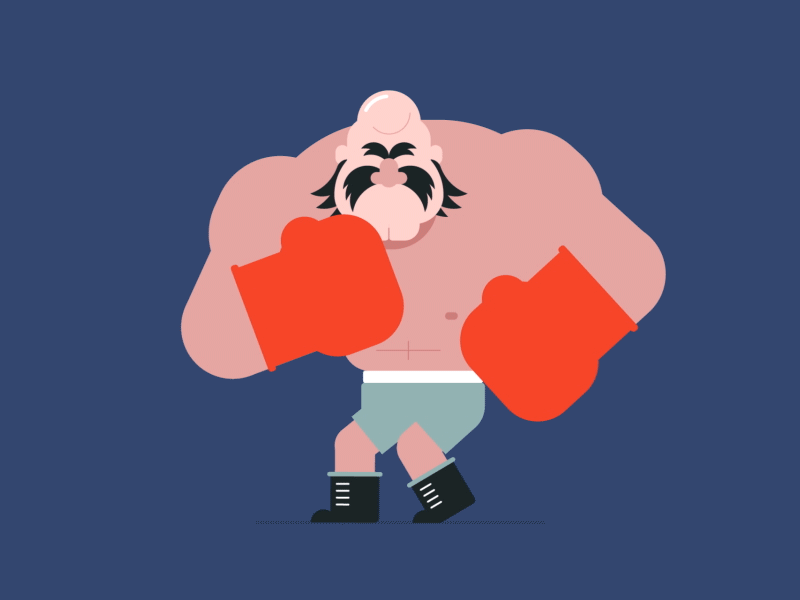 Bald Bull animation bald bull character design gif illustration loop mike tysons punchout nes nintendo punch out vector