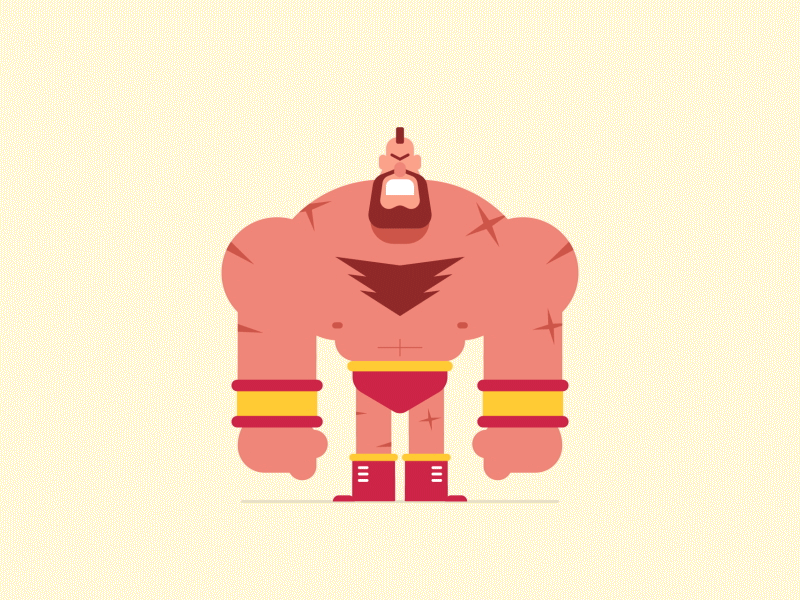 "Zangief angry!" animated gif animation cap com character design gif illustration loop street fighter vector video game zangief