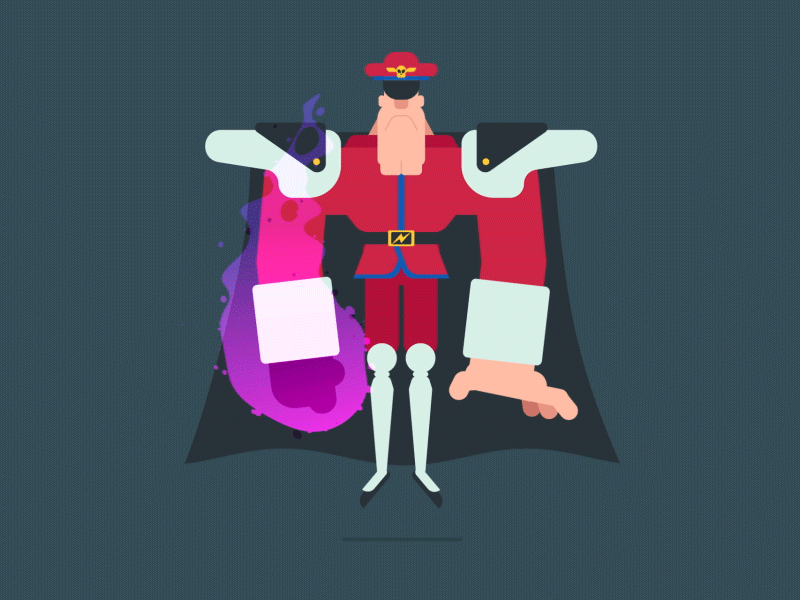 The Big Boss Man animated gif animation capcom character design gif illustration loop m. bison street fighter vector video game