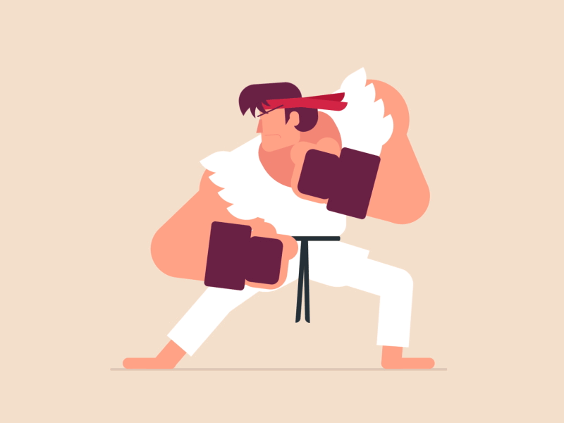 Ryu Idle animated gif animation capcom character design gif illustration loop ryu street fighter vector video game