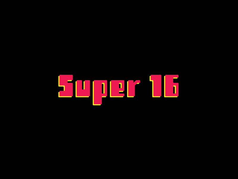 Super 16 - logo animation animated gif animation back to bits character design gif illustration loop snes vector video game