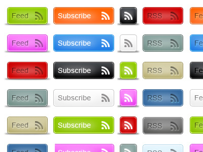 208 Free And Fresh Rss Feed Web Buttons buttons feed free icons rss web