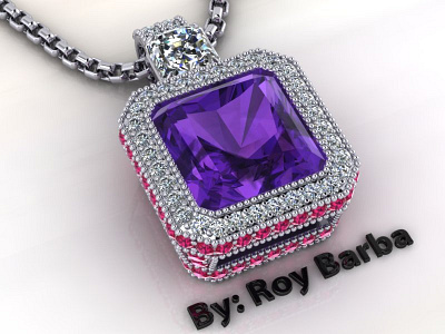 Amethyst pendant 3d modeling jewelry jewelry design rhino 3d rhinoceros v ray