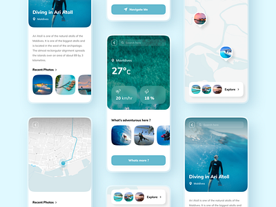 Discover - App collection 2d 3d 3d art concept design flat globe illustration minimal modern style travel travel app typography ui vector