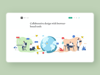 Collaborative Design - Blog 2d 3d app blog design illustration medium medium blog minimal read remote remote job style typography ui ux website