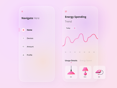 Energy Saver App 2d 3d clean energy energy saving energyapp energymanage flat illustration iot iotapp minimal modern power typography