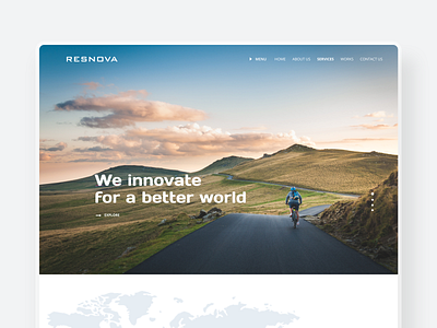 Resnova - Technology Website 2d 3d clean electric electronics illustration minimal modern technology typography webdesign