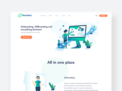 Kordami - Hiring Website 2d 3d clean employee onboarding green hire hiring hiring platform minimal modern onboarding typography ui