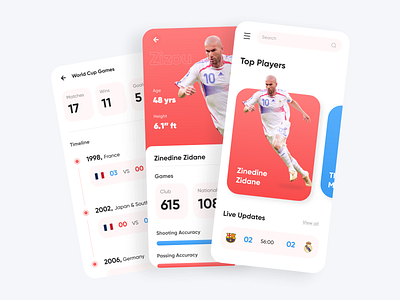 Zidane - Football Stats App 2d 3d app football france minimal modern sports sportsapp tribute typography zidane