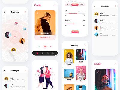 Couplr- Dating App 2d 3d boyfriend clean companion dating dating app dating logo datingapp friend girlfriend illustration lifestyle love minimal modern partner