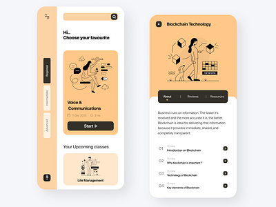 TechLearn - Education App 2d app appdesign blockchain crazydes2021 education edutech flat graduate learn learning app learning platform minimal stroke illustration study style technology tutorial