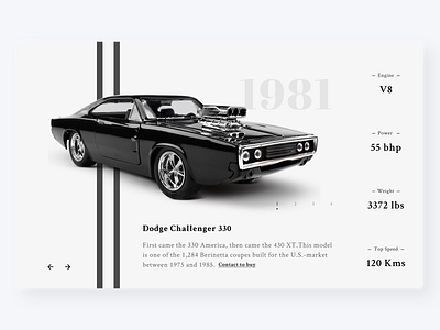 Vintage - Car Sales Website 2d 3d car car shop car show car website carsales crazydes2021 dodge dodge challenger ford minimal modern website website concept website design