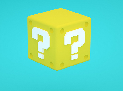 Mario Block Question Mark 3d aftereffects cinema4d game mario nintendo nintendoswitch super mario