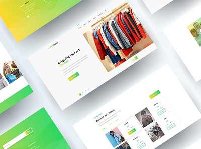 Web UI Design charity clothes clothing clothing brand fashion green mockup recycling uiux yellow