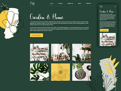 Garden & Home design garden illustration mobile ui plants shop ui ux uxui webdesign website design
