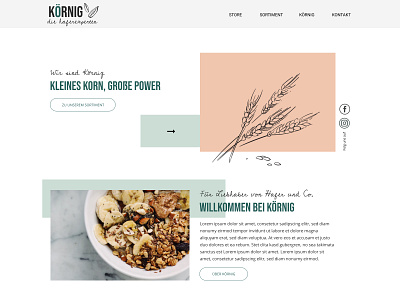 Körnig - oatmeal store design draft figma logo oatmeal project prototype styleguide ui uidesign ux webdesign website