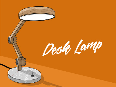 The Desk Lamp design illustraor illustration industrial lamp vector wood